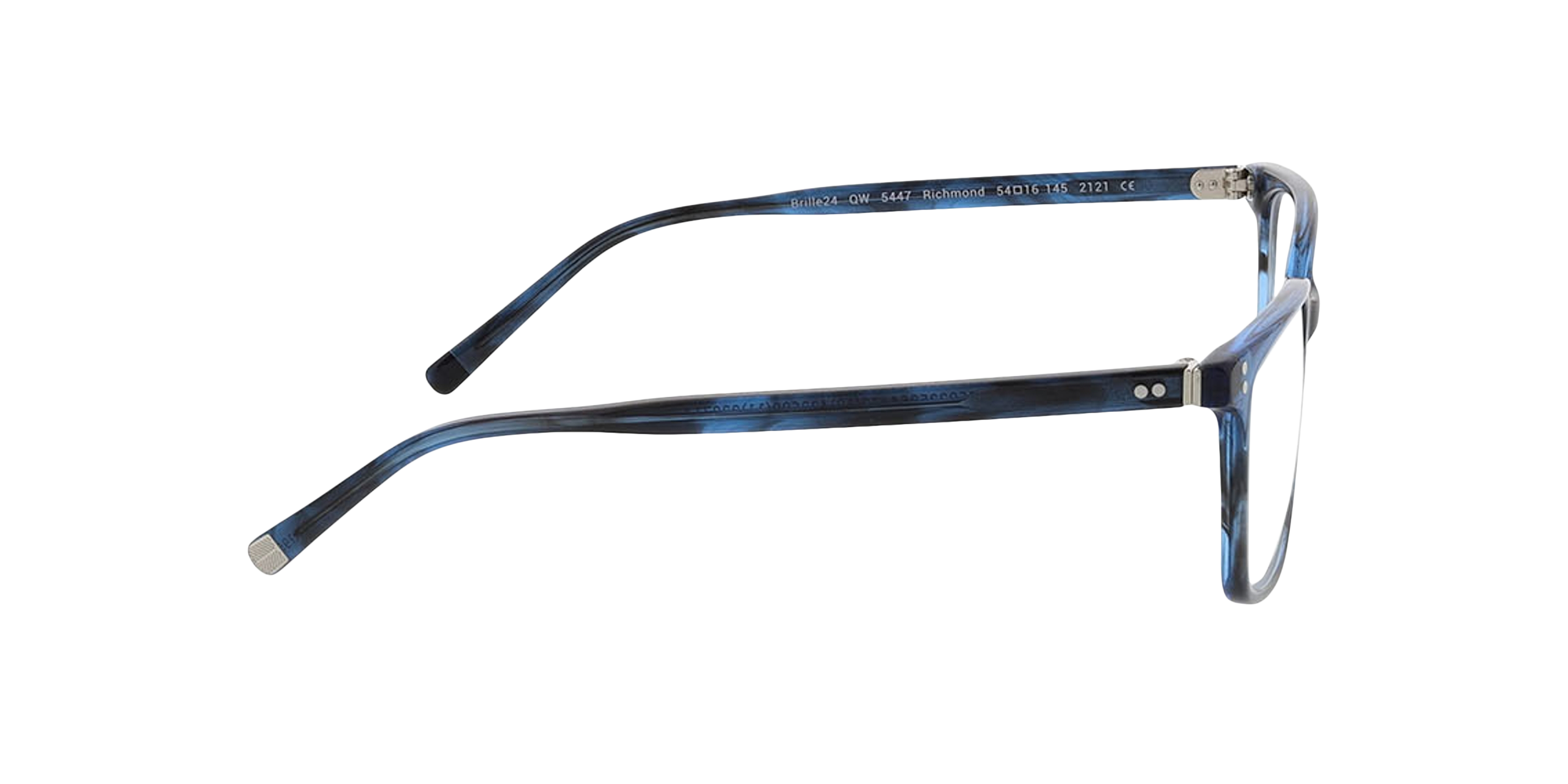 Richmond Kristall Blau Horn AcetatEyeglass Frames von B24, Seitenansicht