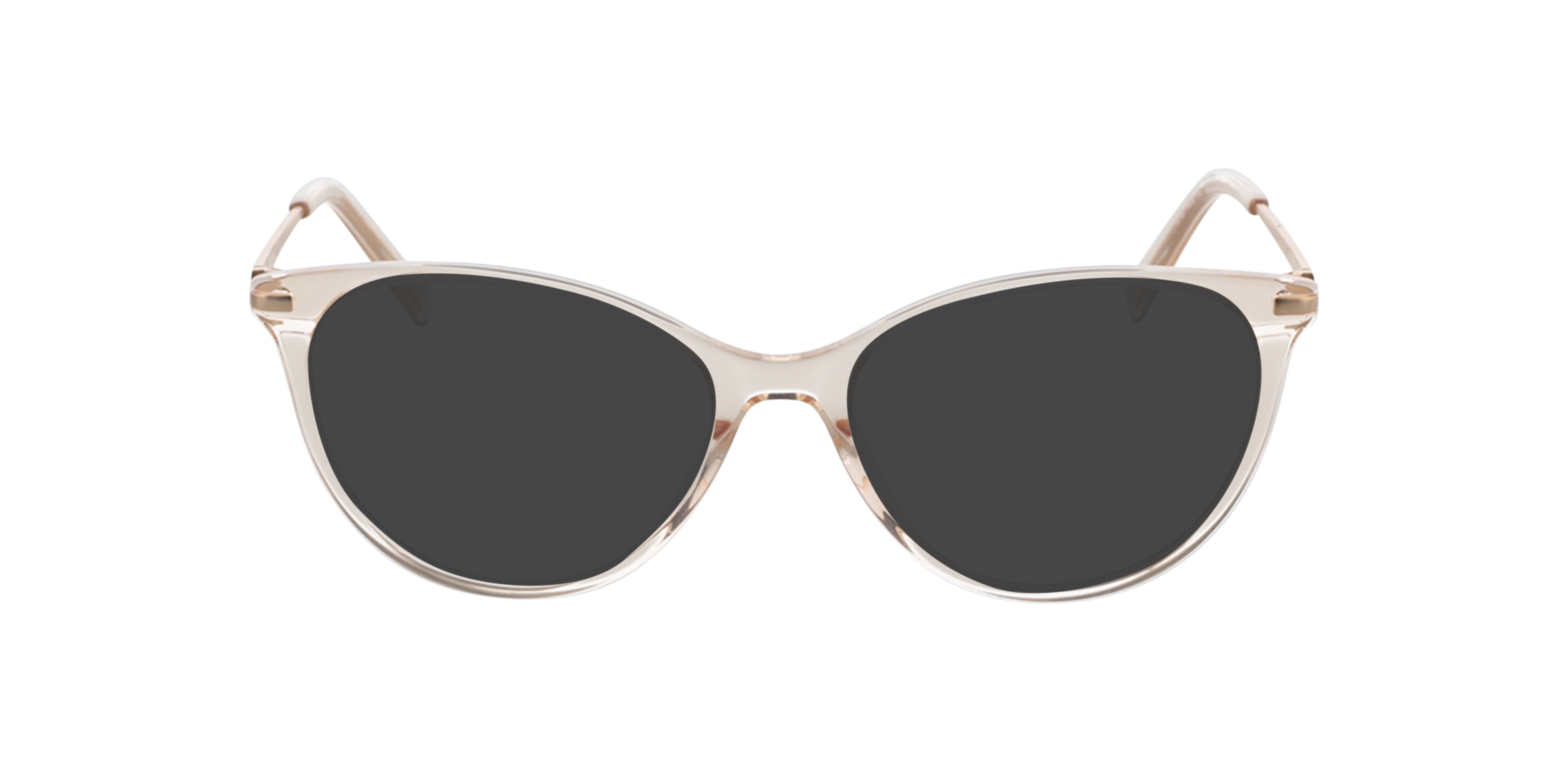 Lauren Kristal nude  &  satijn goud AcetaatEyeglass Frames van B24, met getinte lenzen