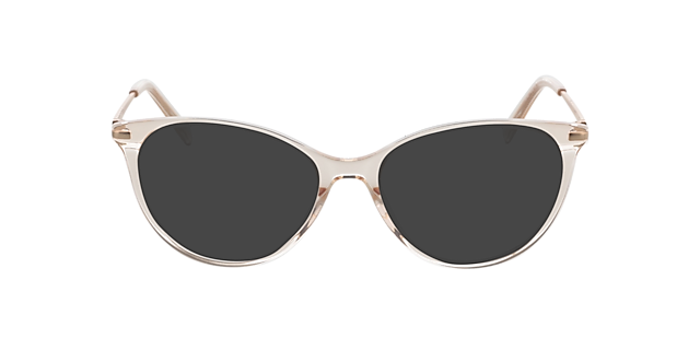 Lauren Kristal nude  &  satijn goud AcetaatEyeglass Frames van B24, met getinte lenzen