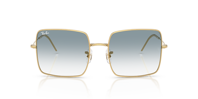 Square 1971 Reverse Arista Gold MetallSunglass Frames von B24, Vorderansicht
