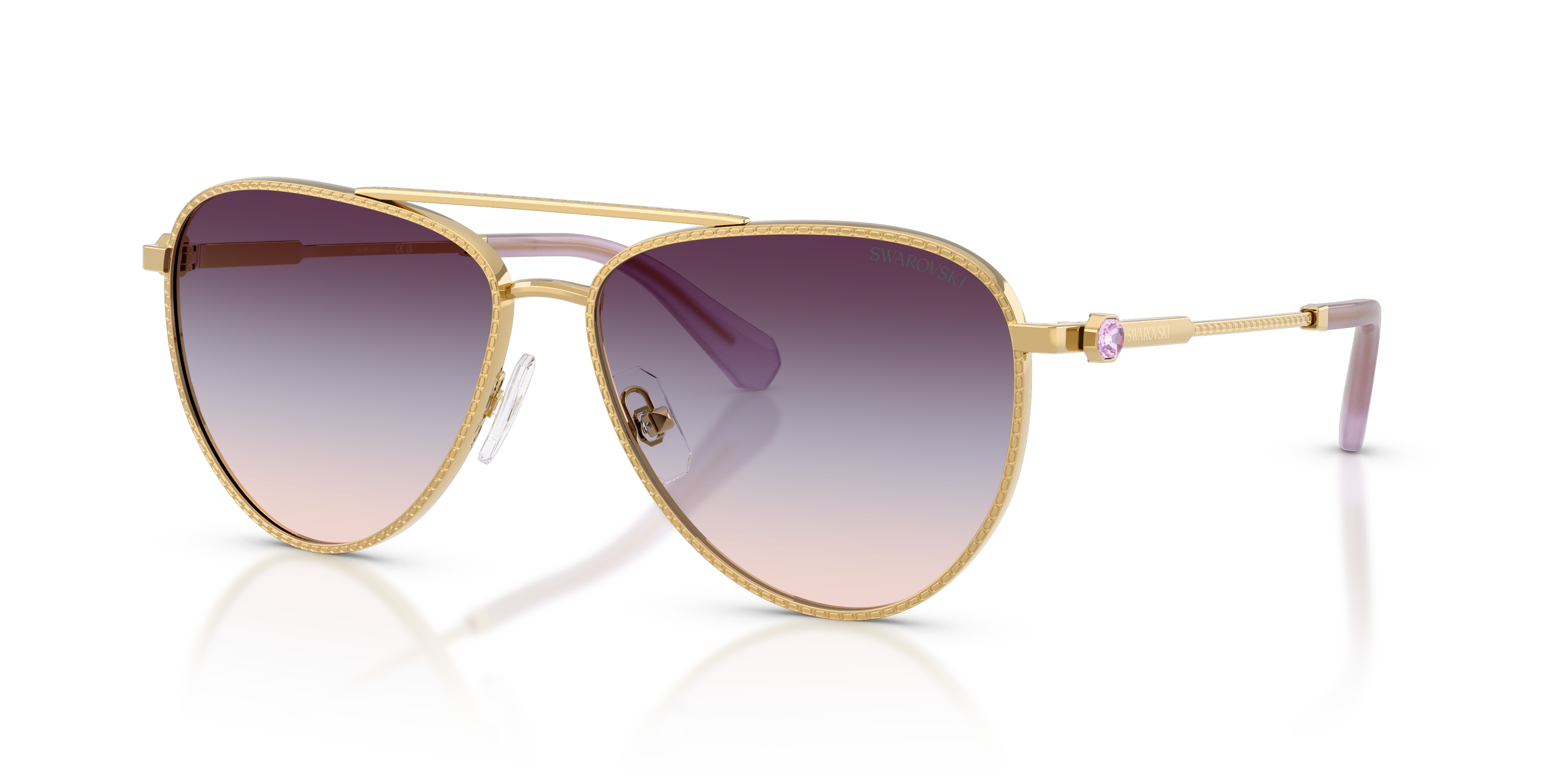 SK7031 Goud MetaalSunglass Frames van B24, Hoekweergave