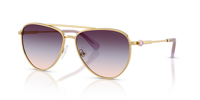 SK7031 Gold MetallSunglass Frames von B24, Dreiviertelansicht