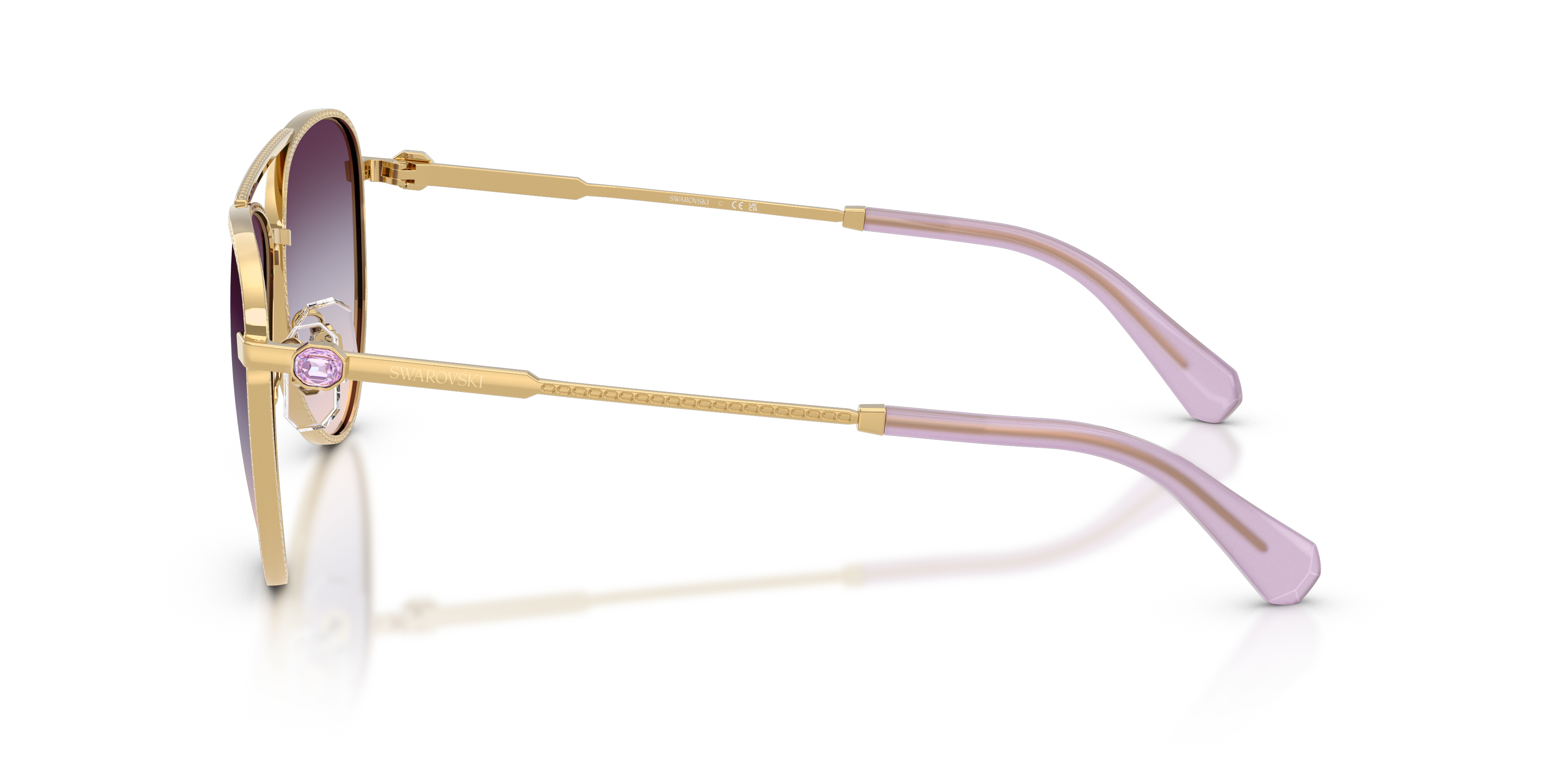 SK7031 Goud MetaalSunglass Frames van B24, Zijaanzicht