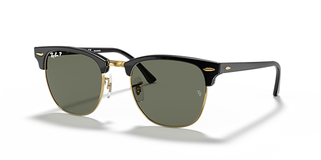 Clubmaster Classic Black & Gold AcetaatSunglass Frames van B24, Hoekweergave