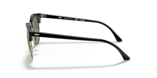 Clubmaster Classic Black & Gold AcetaatSunglass Frames van B24, Zijaanzicht