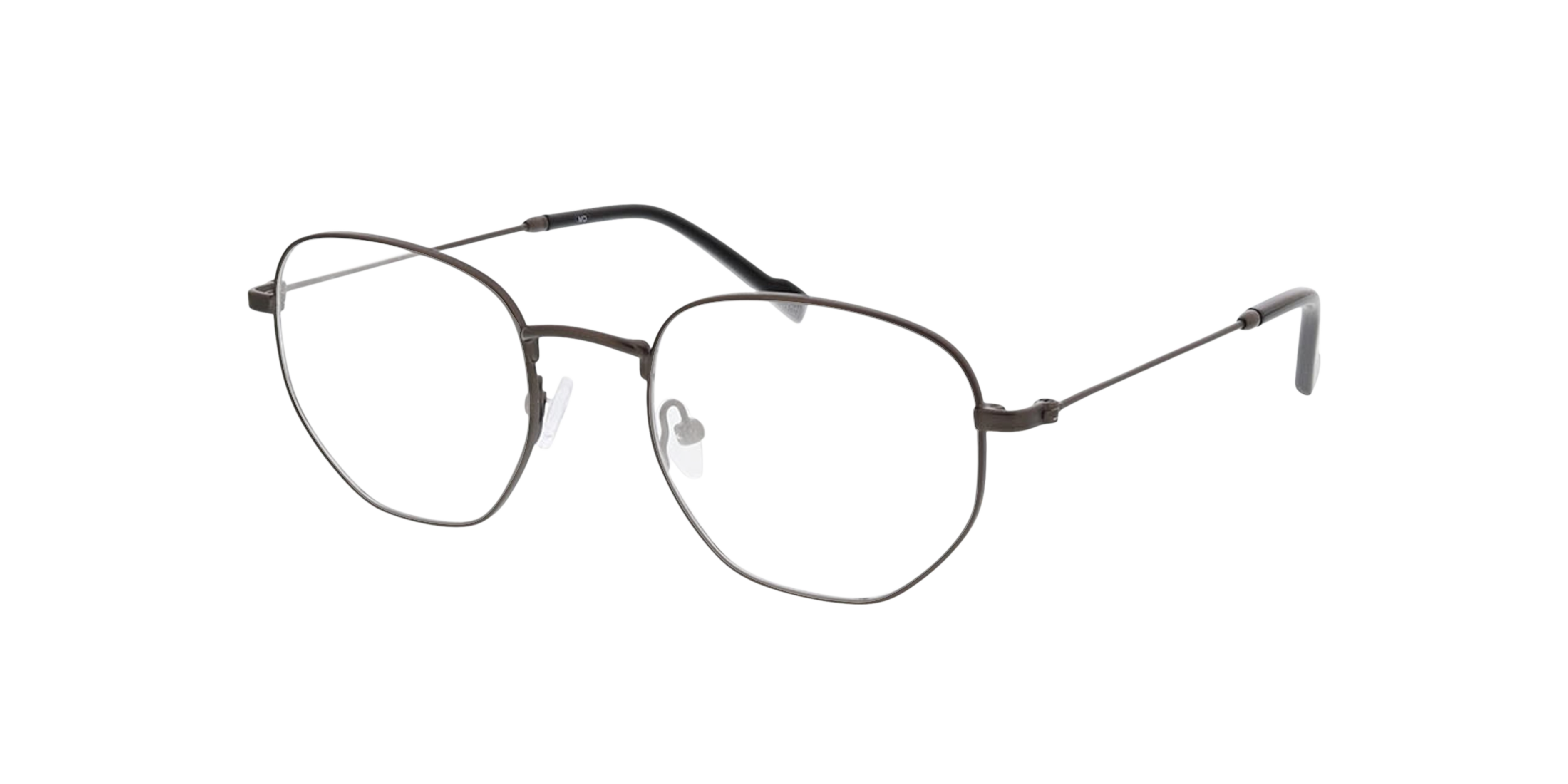 Halifax Mat gunmetal  &  zwart MetaalEyeglass Frames van B24, Hoekweergave