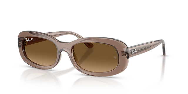 RB2221 Transparant Beige KunststofSunglass Frames van B24, Hoekweergave