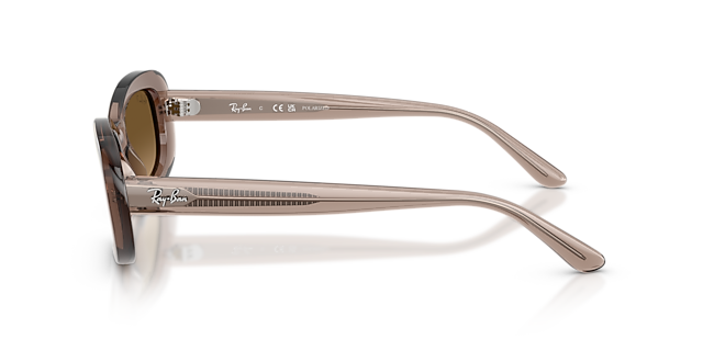 RB2221 Transparant Beige KunststofSunglass Frames van B24, Zijaanzicht