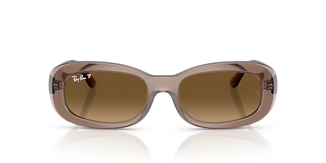 RB2221 Transparant Beige KunststofSunglass Frames van B24, Vooraanzicht
