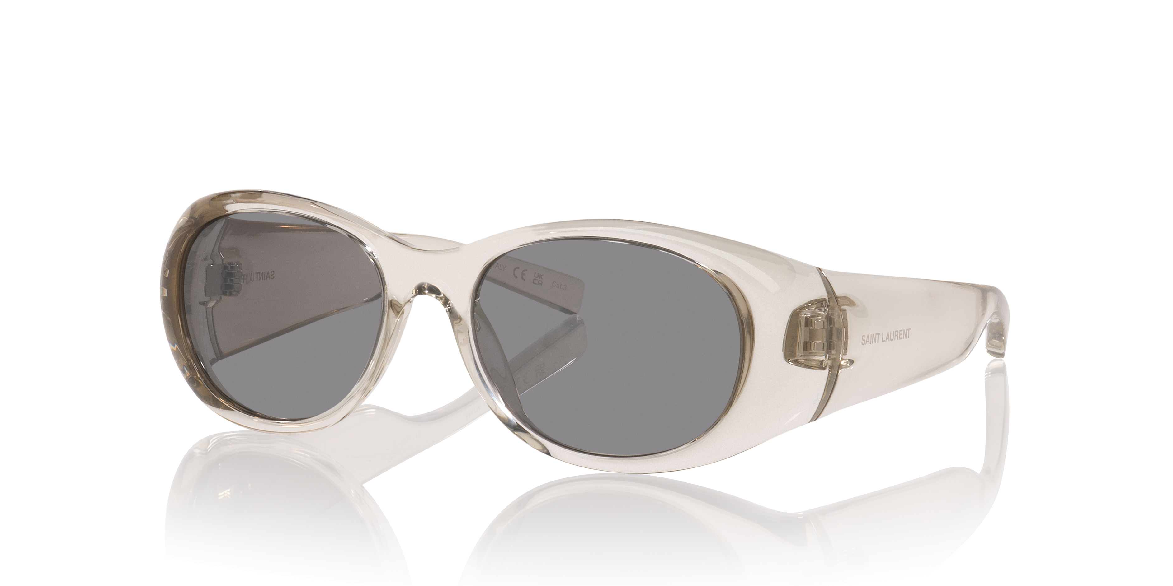 Sl 736 Brown Light KunststoffSunglass Frames von B24, Dreiviertelansicht