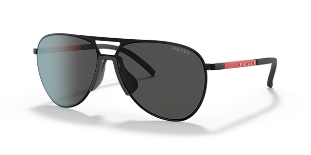 PS 51XS Matzwart MetaalSunglass Frames van B24, Hoekweergave