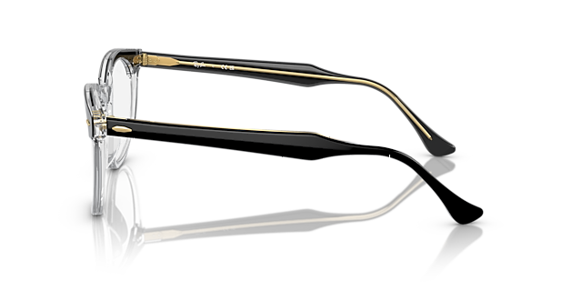 RB5598 Zwart op transparant AcetaatEyeglass Frames van B24, Zijaanzicht
