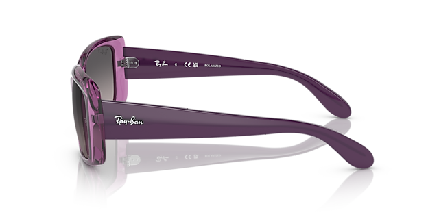 RB4389 Transparant violet KunststofSunglass Frames van B24, Zijaanzicht