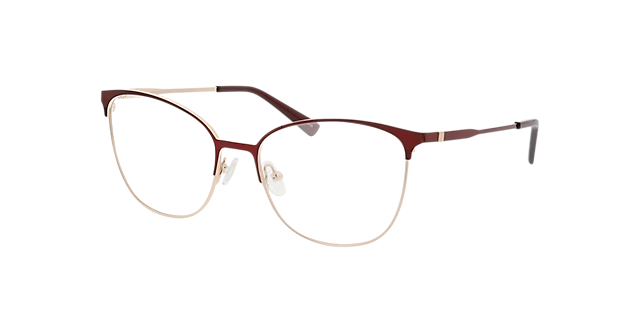 Yorkville Burgunder & Gold MetallEyeglass Frames von B24, Dreiviertelansicht