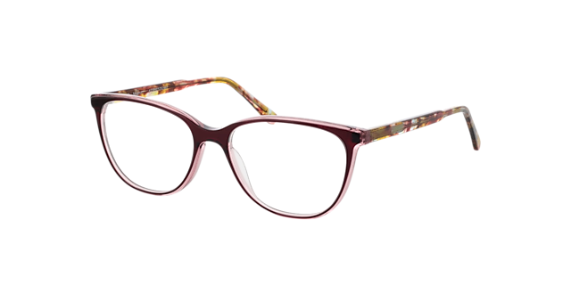 Milano Bilayer Crystal Burgundy AcetatEyeglass Frames von B24, Dreiviertelansicht