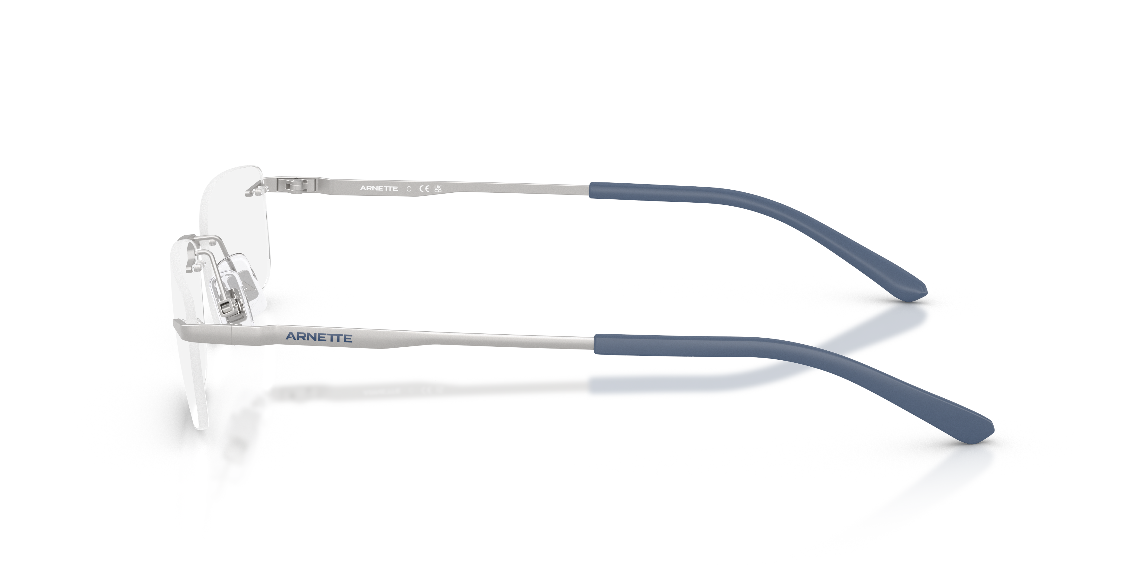 AN6150 Matte Silver MetaalEyeglass Frames van B24, Zijaanzicht