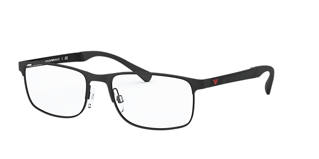 EA1112 Rubber zwart MetaalEyeglass Frames van B24, Hoekweergave