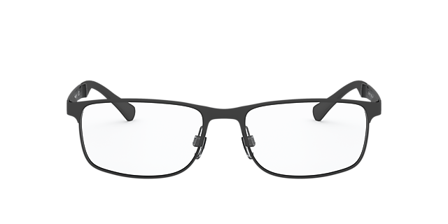 EA1112 Rubber zwart MetaalEyeglass Frames van B24, Vooraanzicht