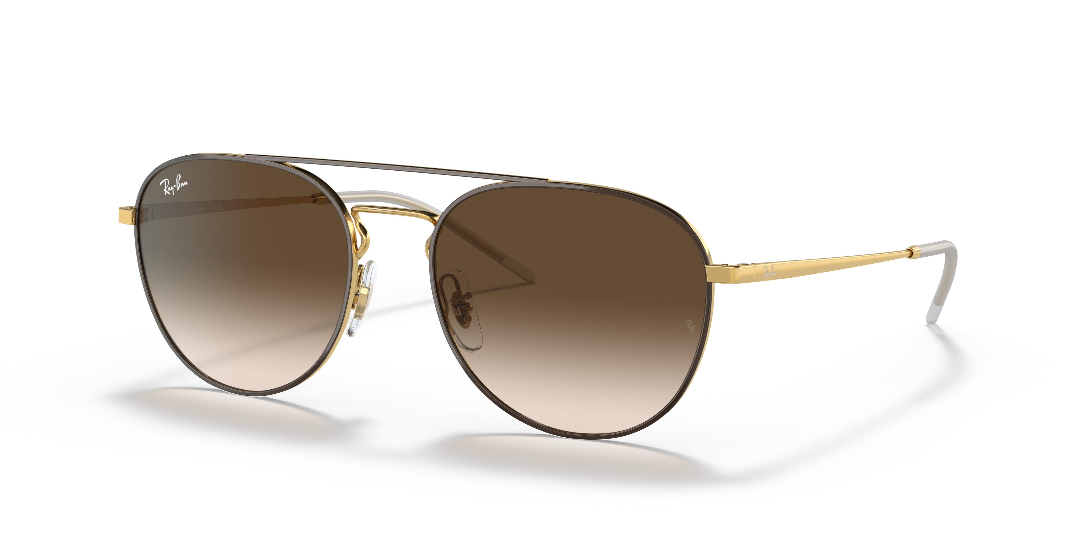 RB3589 Braun auf Gold MetallSunglass Frames von B24, Dreiviertelansicht