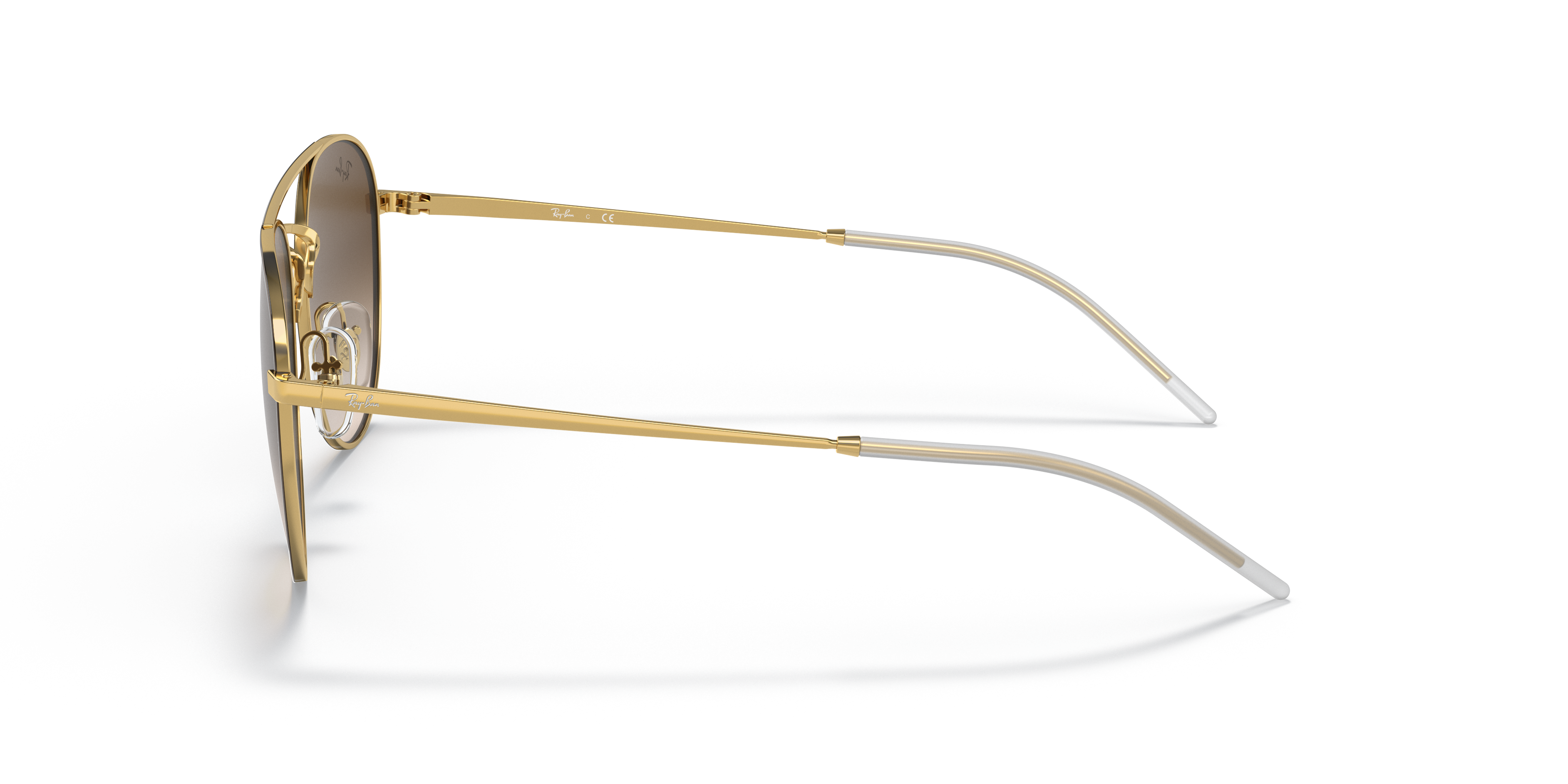 RB3589 Braun auf Gold MetallSunglass Frames von B24, Seitenansicht