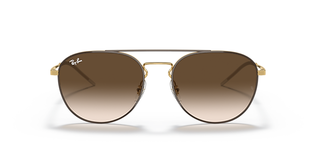 RB3589 Braun auf Gold MetallSunglass Frames von B24, Vorderansicht