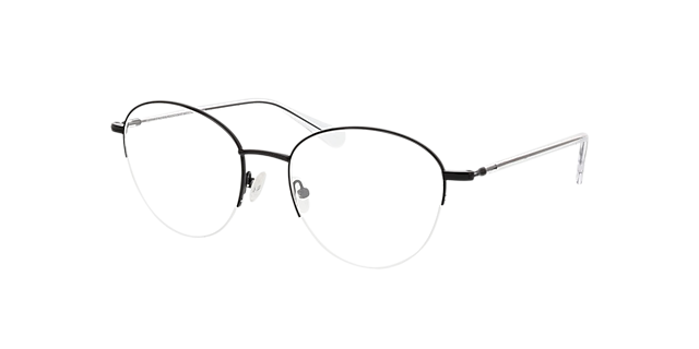 Portland Zwart MetaalEyeglass Frames van B24, Hoekweergave