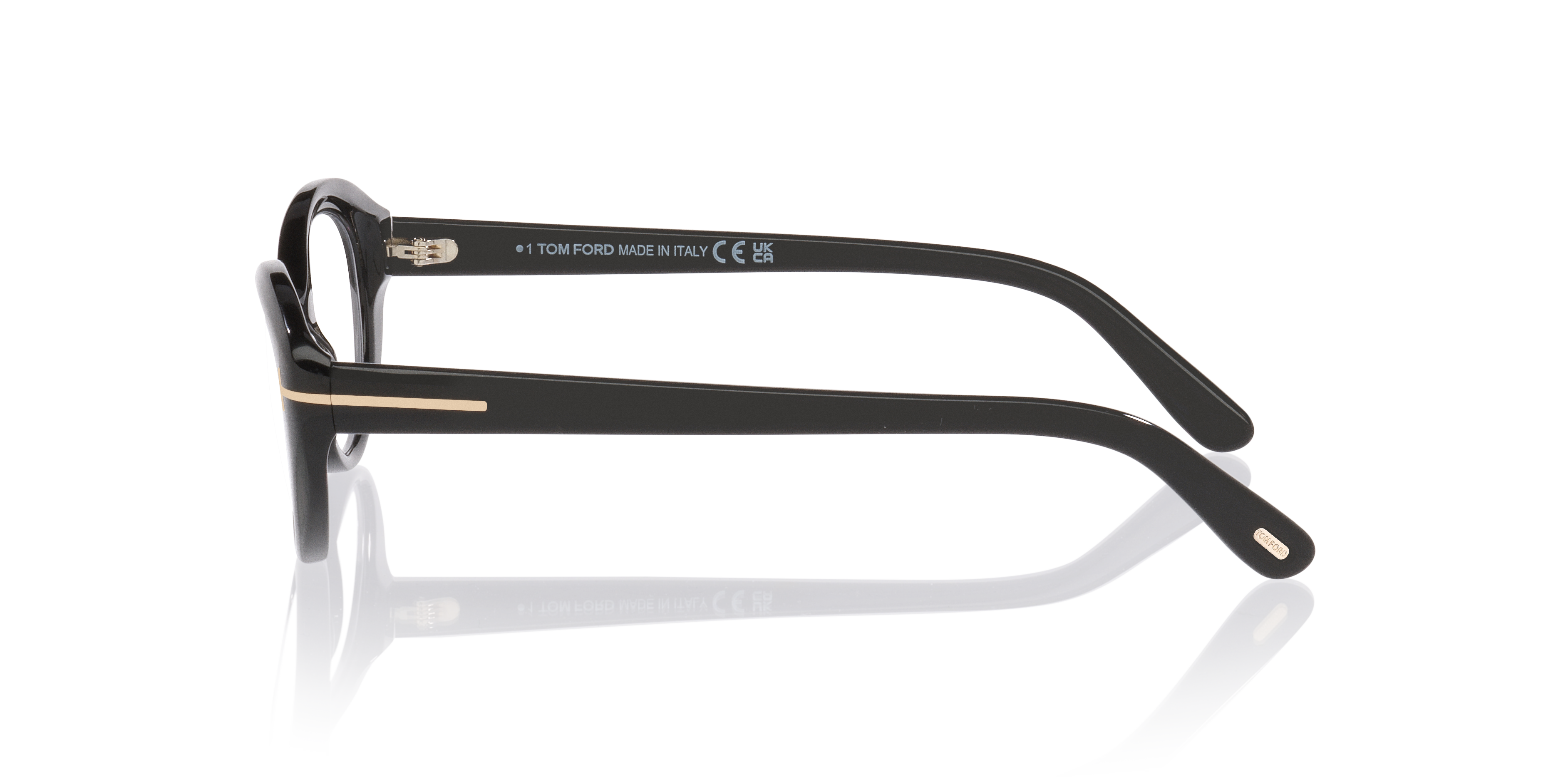 FT6092-B Zwart glanzend AcetaatEyeglass Frames van B24, Zijaanzicht
