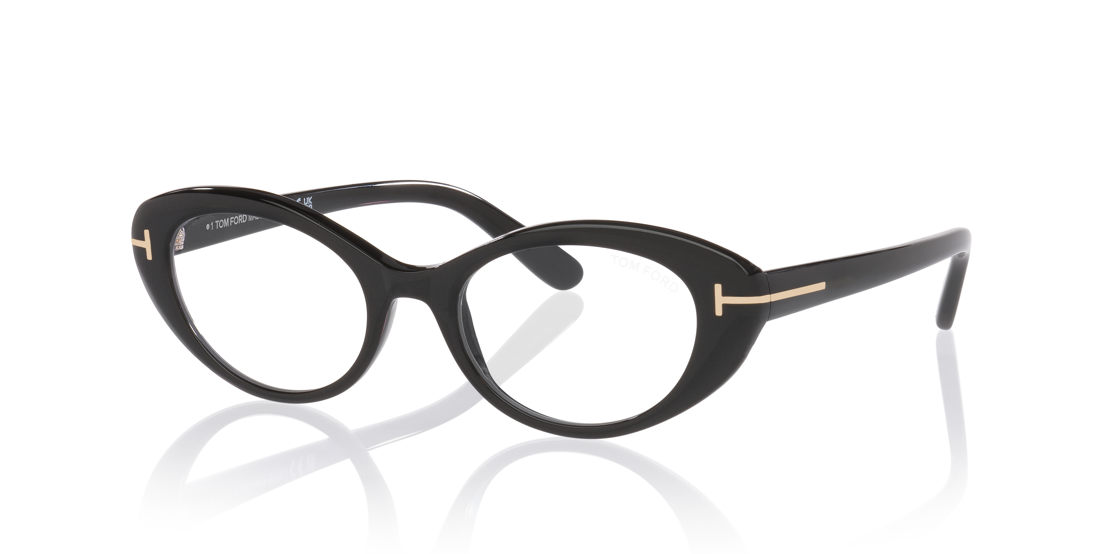 FT6092-B Zwart glanzend AcetaatEyeglass Frames van B24, Hoekweergave