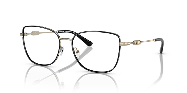 MK3065J Lichtgoud & zwart MetaalEyeglass Frames van B24, Hoekweergave