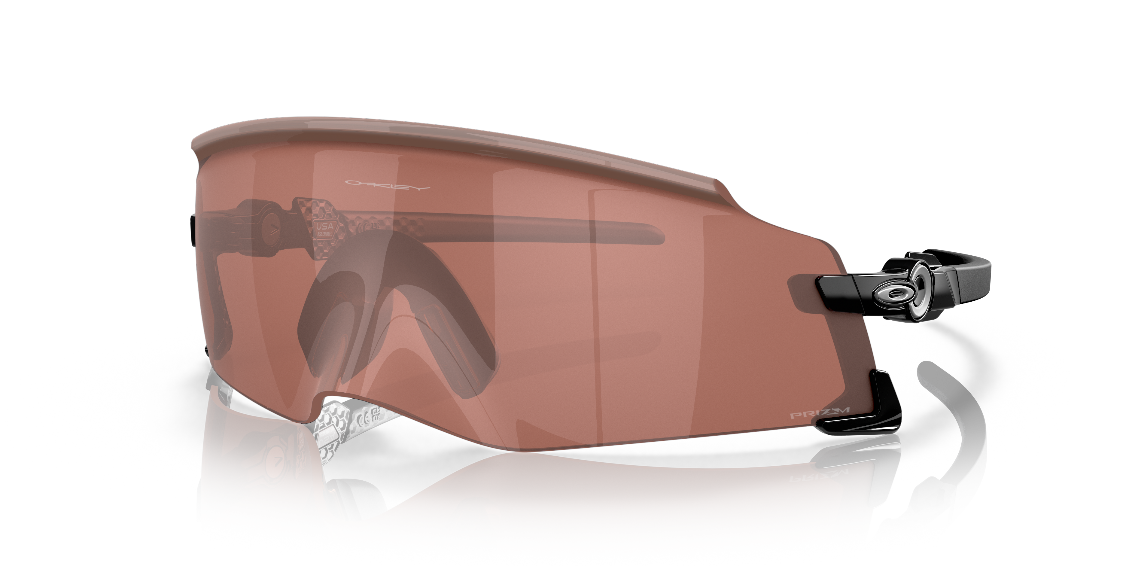 Oakley Kato Glanzend zwart KunststofSunglass Frames van B24, Hoekweergave