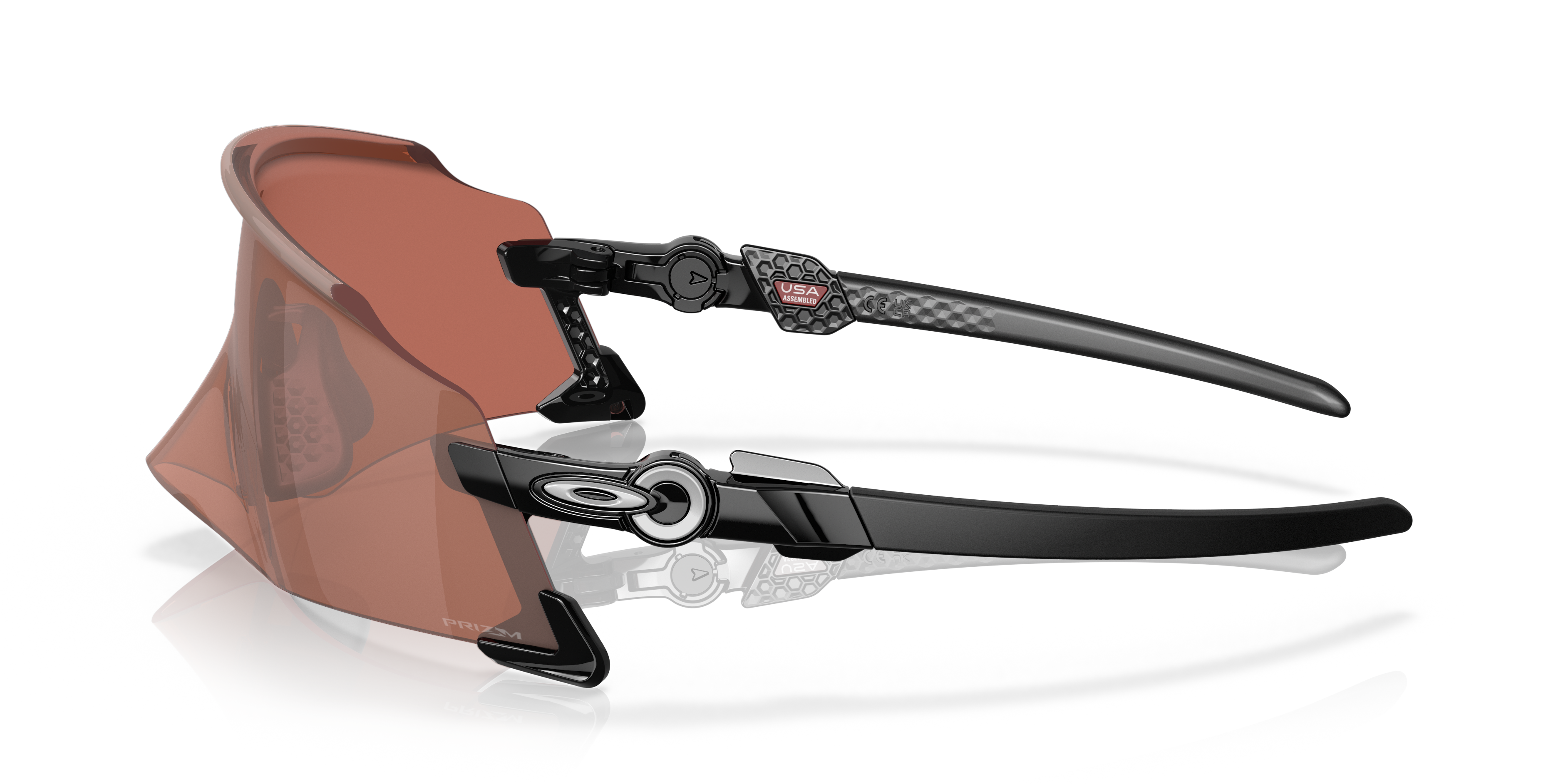 Oakley Kato Glanzend zwart KunststofSunglass Frames van B24, Zijaanzicht