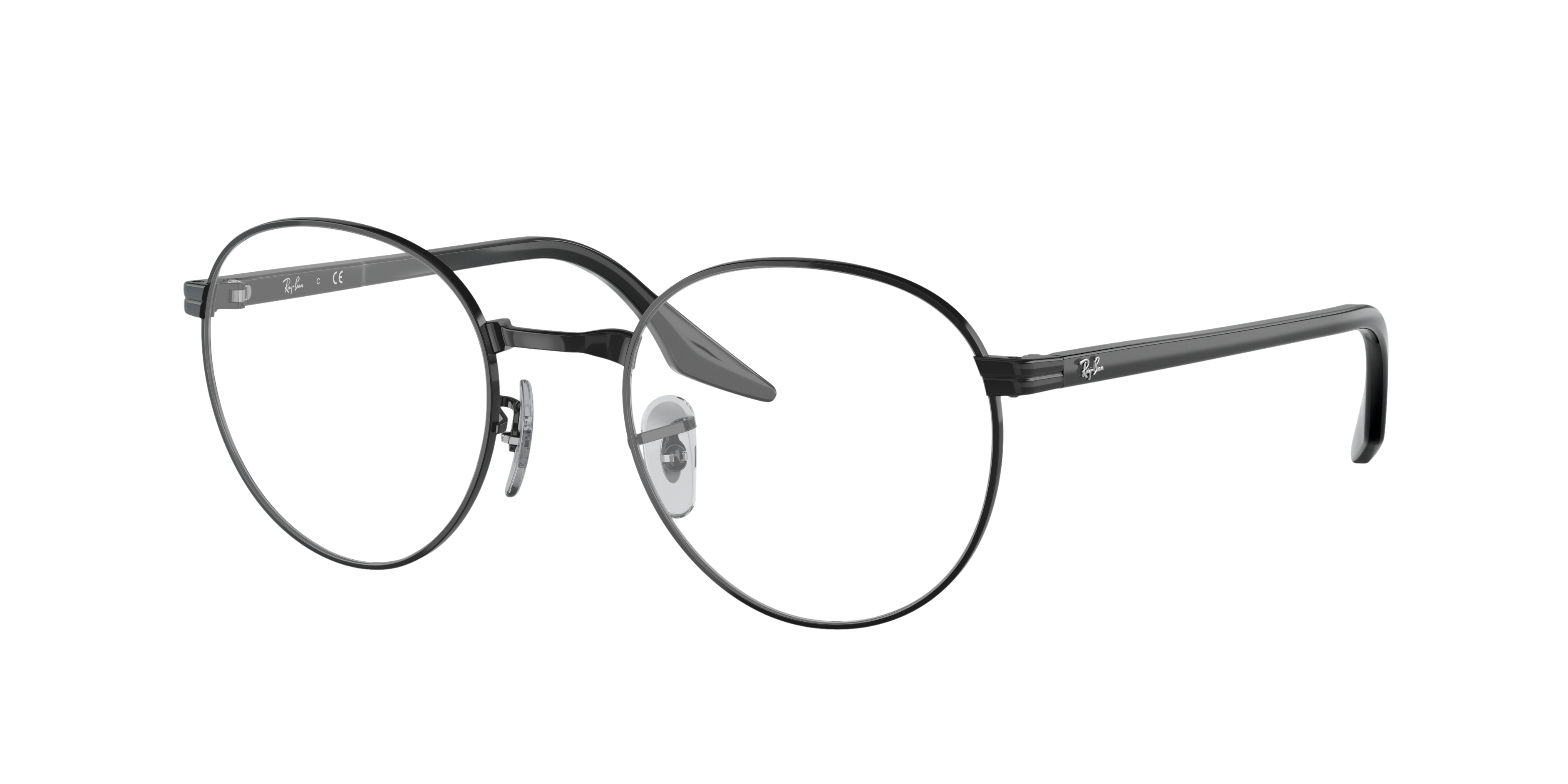 RB3691V Zwart MetaalEyeglass Frames van B24, Hoekweergave