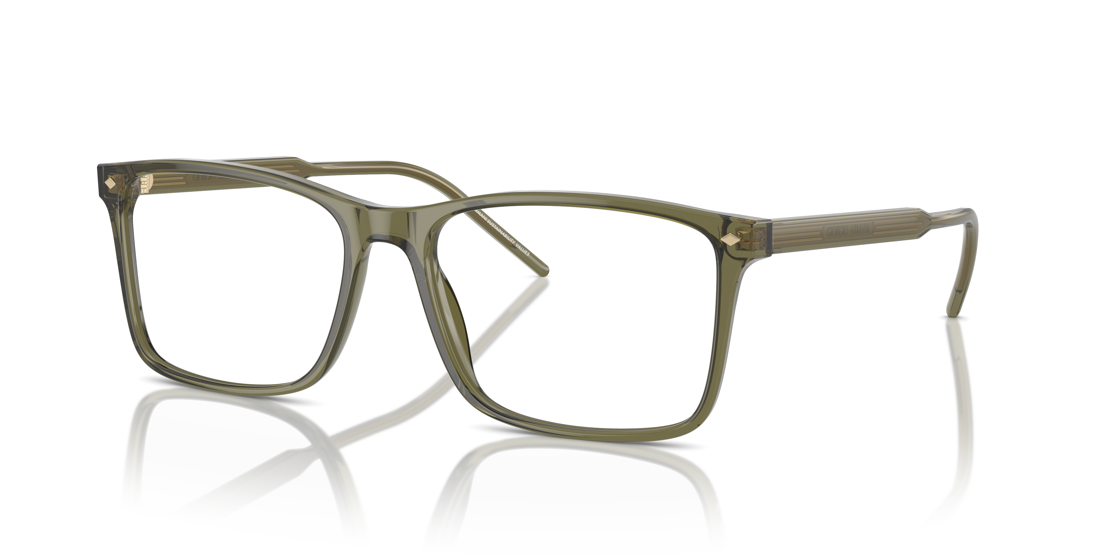 AR7258 Transparent Grün AcetatEyeglass Frames von B24, Dreiviertelansicht
