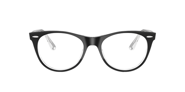 RB2185V Zwart op transparant AcetaatEyeglass Frames van B24, Vooraanzicht