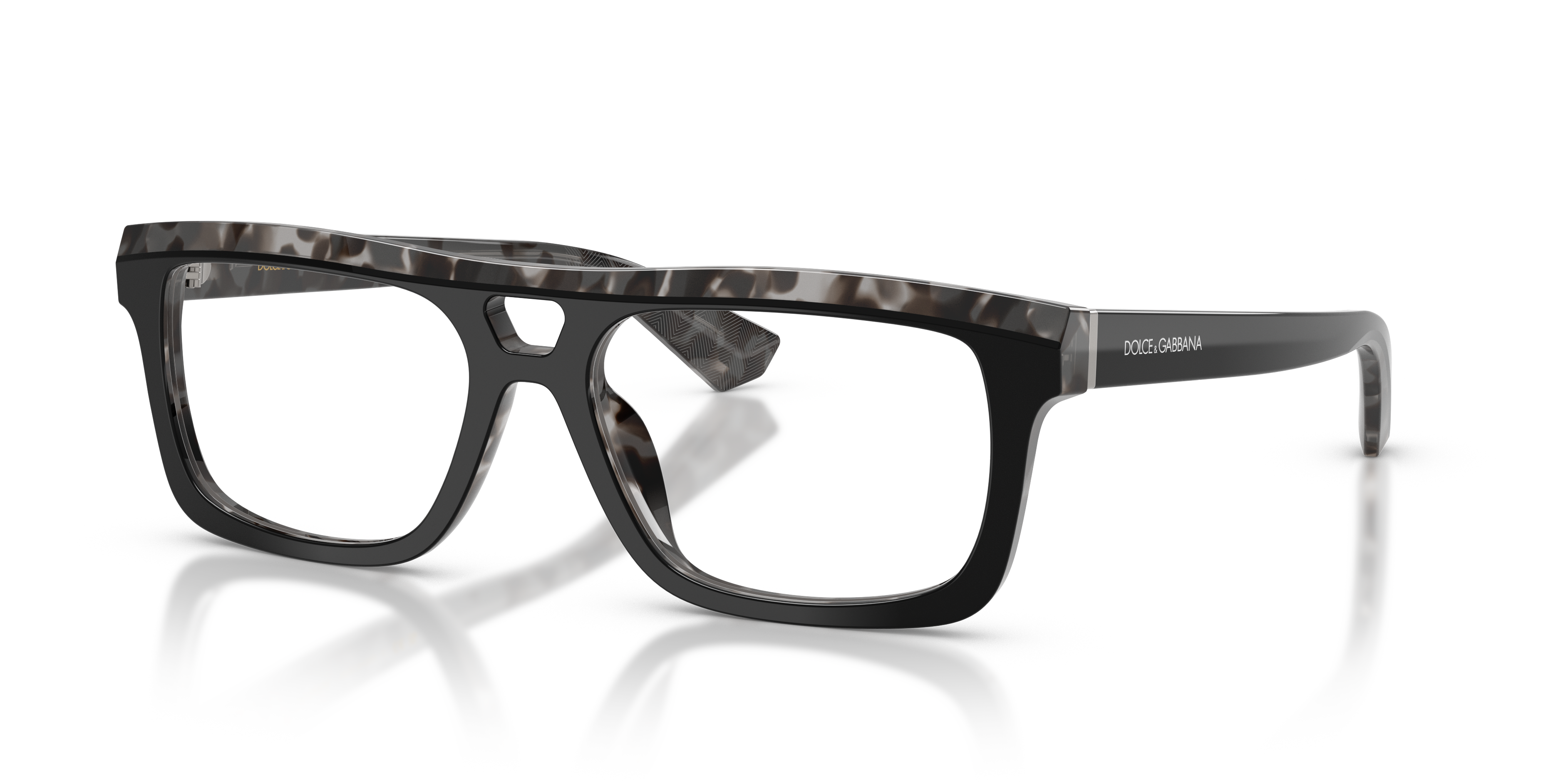 DG3431 Black On Grey Havana AcetaatEyeglass Frames van B24, Hoekweergave