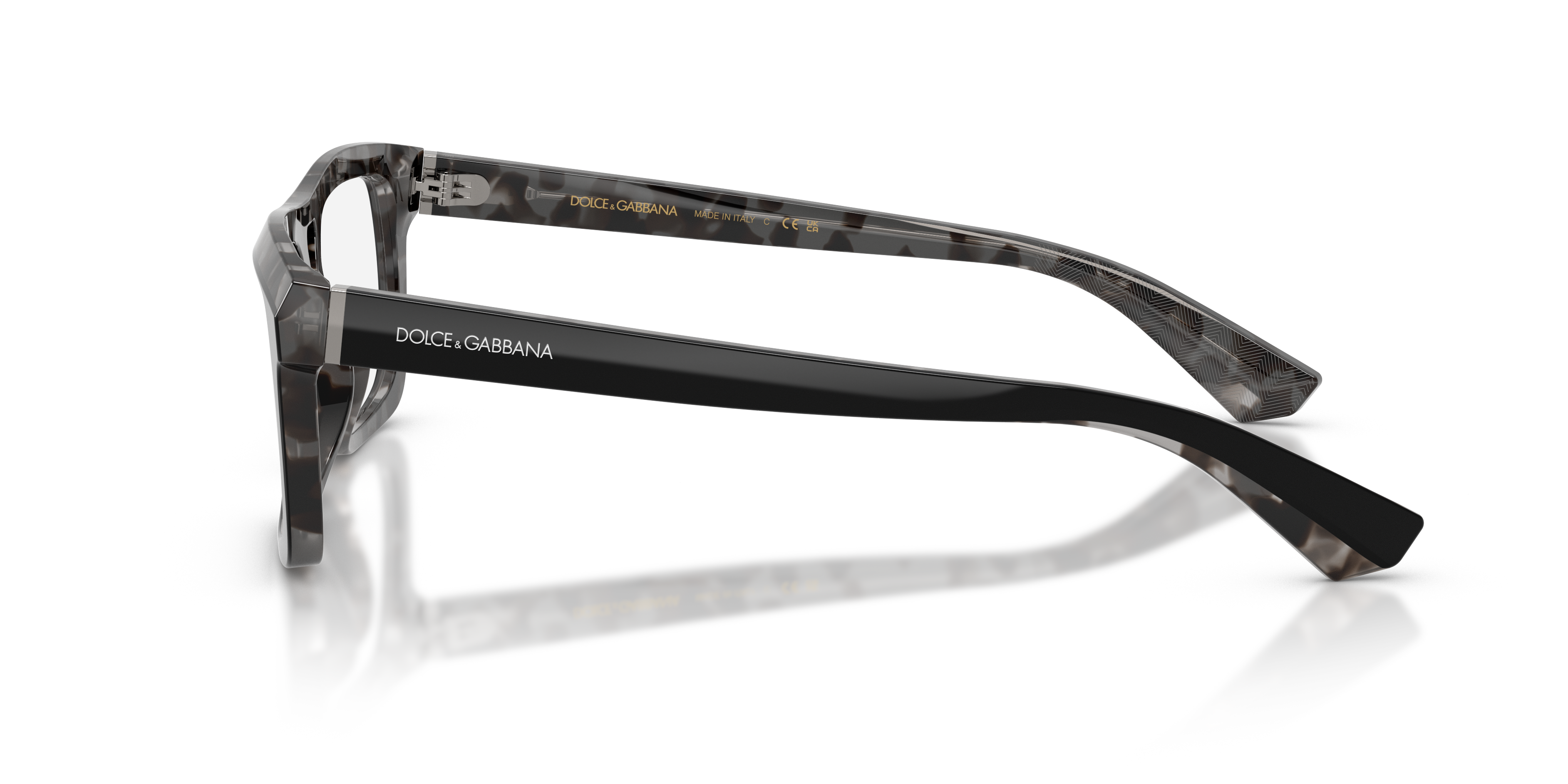 DG3431 Black On Grey Havana AcetaatEyeglass Frames van B24, Zijaanzicht