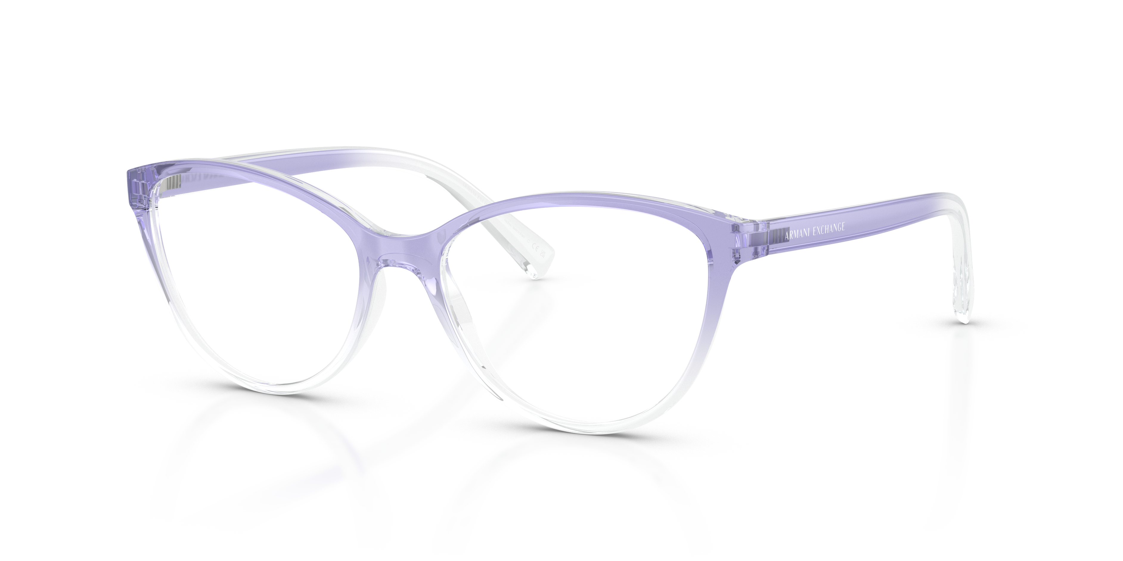 AX3053 Shiny Lilac Gradient Crystal KunststofEyeglass Frames van B24, Hoekweergave