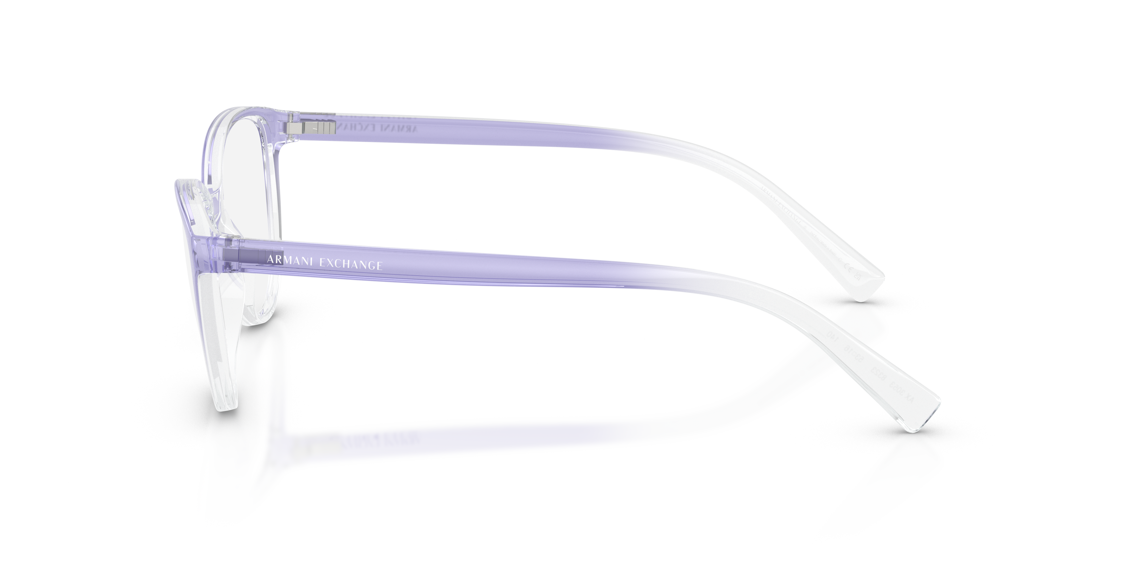 AX3053 Shiny Lilac Gradient Crystal KunststofEyeglass Frames van B24, Zijaanzicht