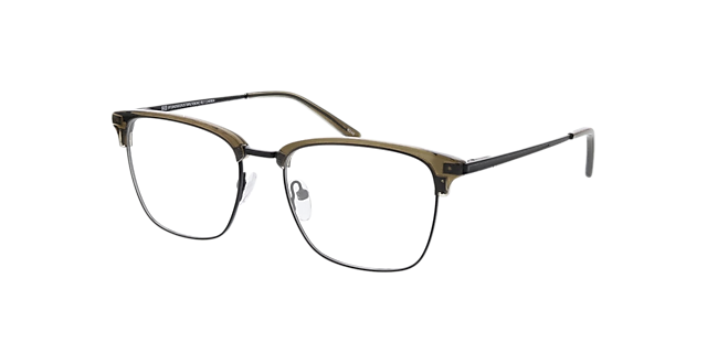 Tupelo Kristal groen & matzwart MetaalEyeglass Frames van B24, Hoekweergave