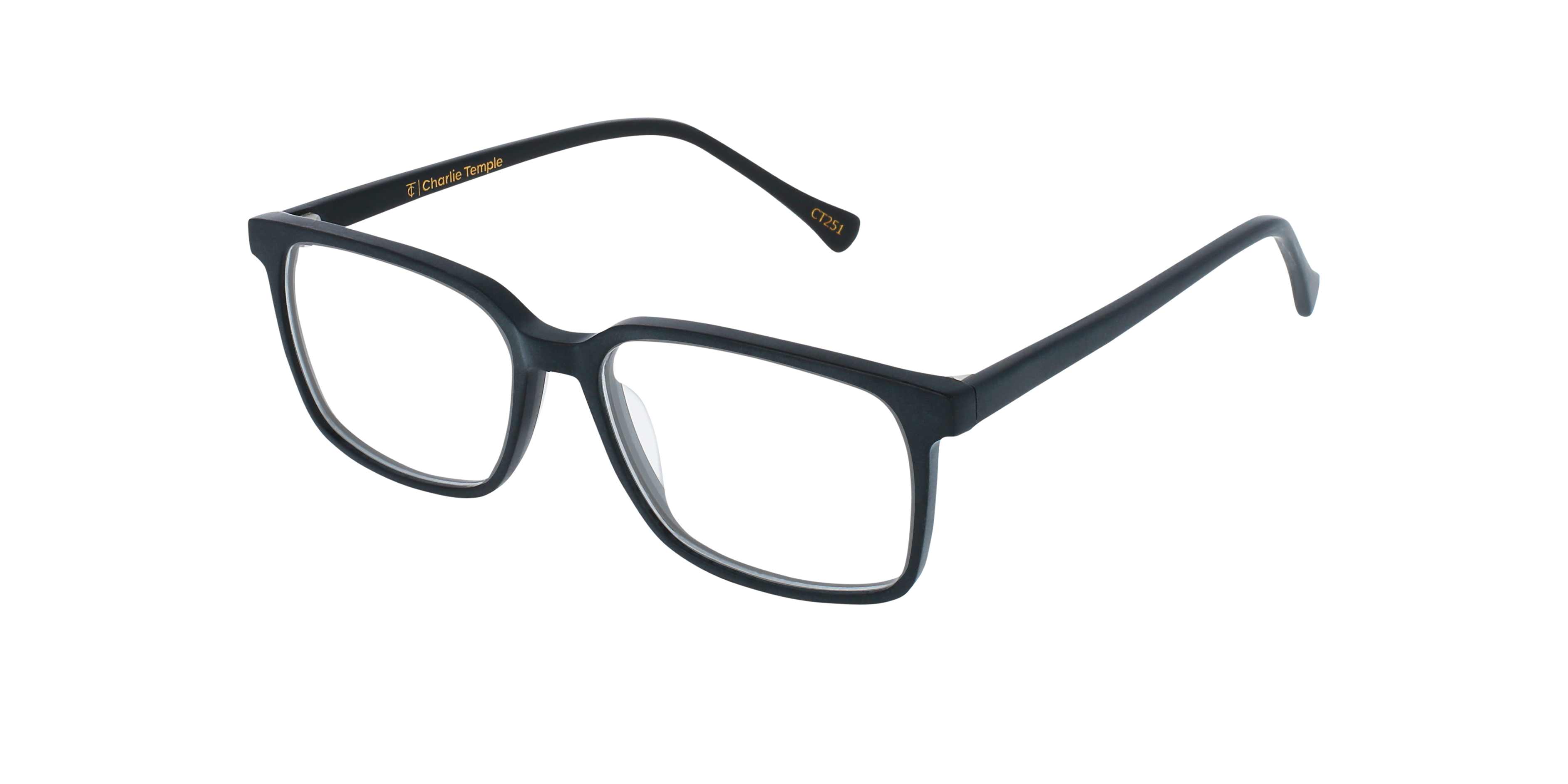 Mondrian Schwarz AcetatEyeglass Frames von B24, Dreiviertelansicht