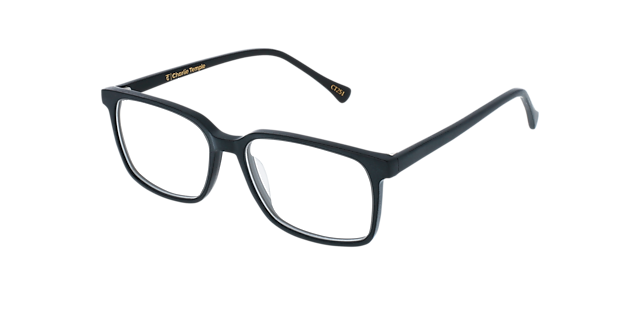 Mondrian Zwart AcetaatEyeglass Frames van B24, Hoekweergave