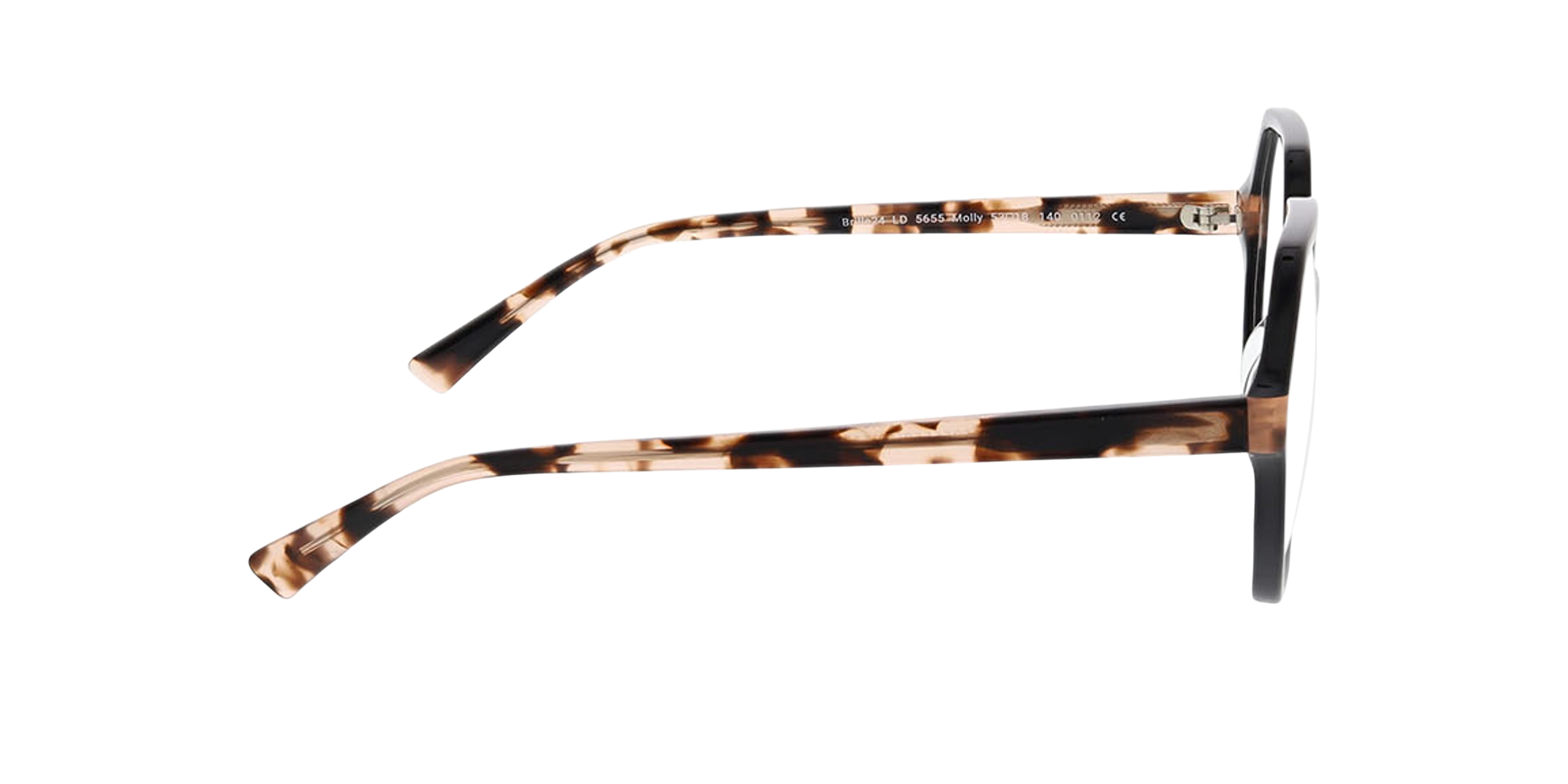 Molly Black  &  Pink Havana AcetatEyeglass Frames von B24, Seitenansicht