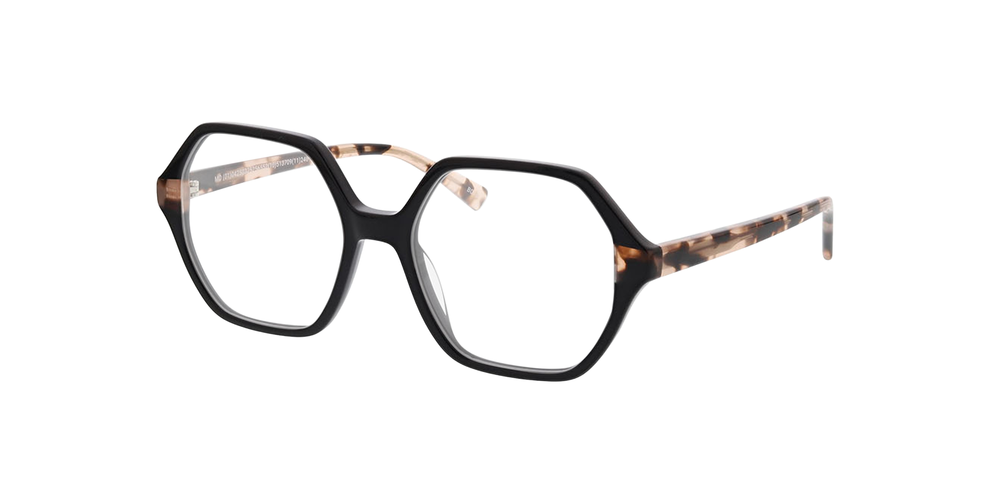 Molly Black  &  Pink Havana AcetatEyeglass Frames von B24, Dreiviertelansicht