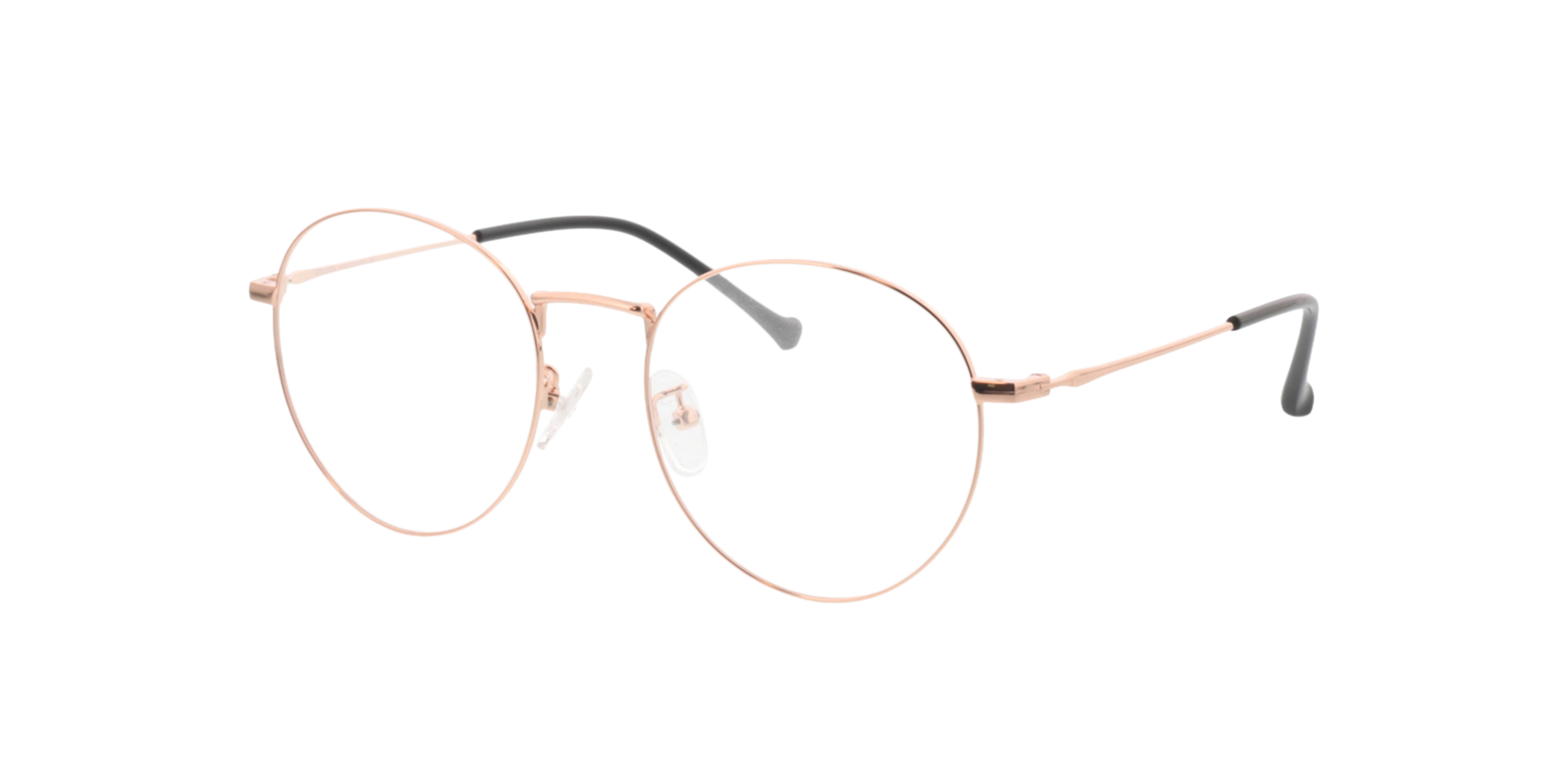 Eden Roségold MetallEyeglass Frames von B24, Dreiviertelansicht