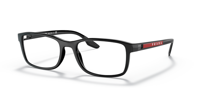 PS 09OV Zwart KunststofEyeglass Frames van B24, Hoekweergave