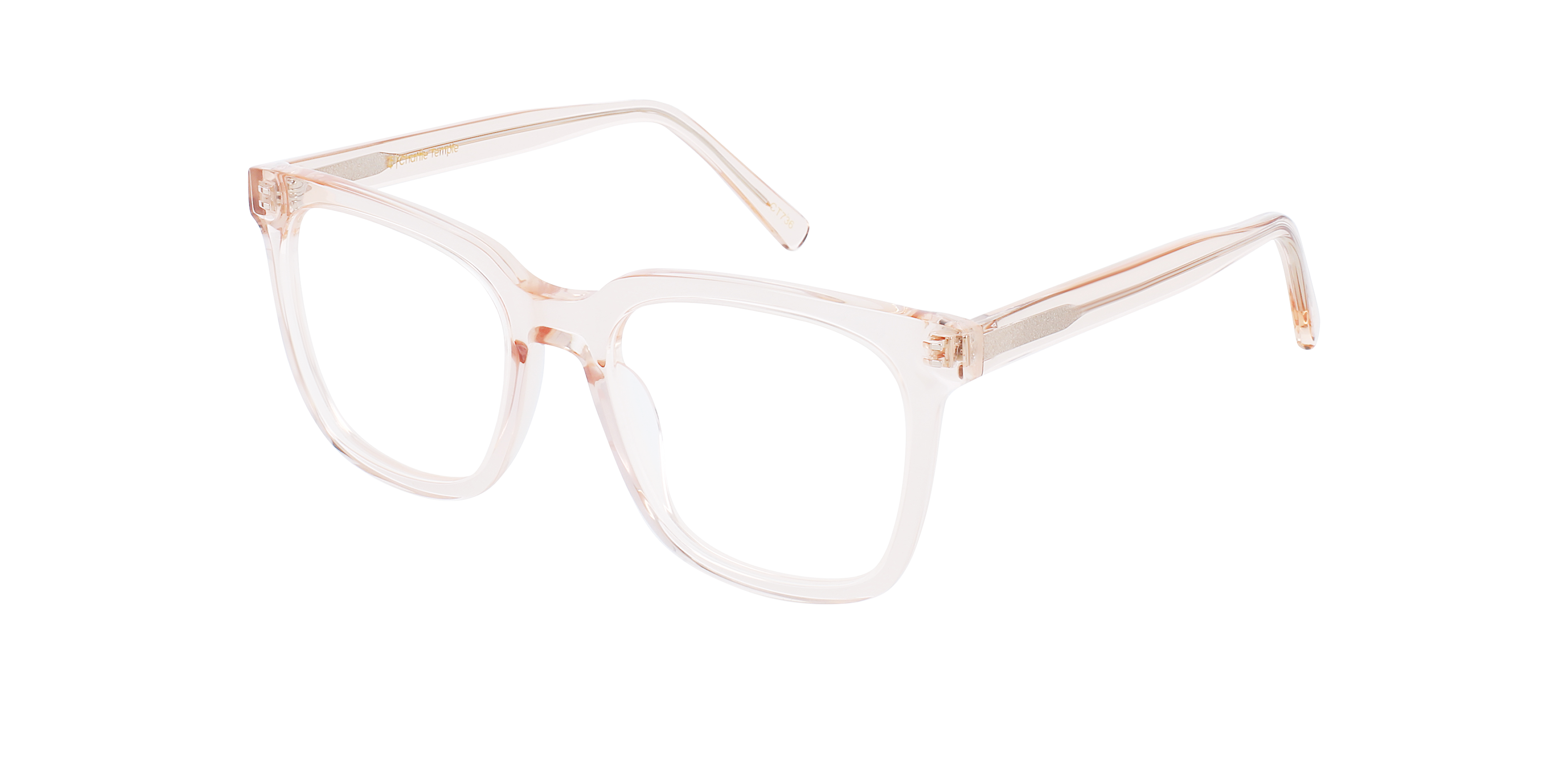 Stella Crystal Peach AcetatEyeglass Frames von B24, Dreiviertelansicht