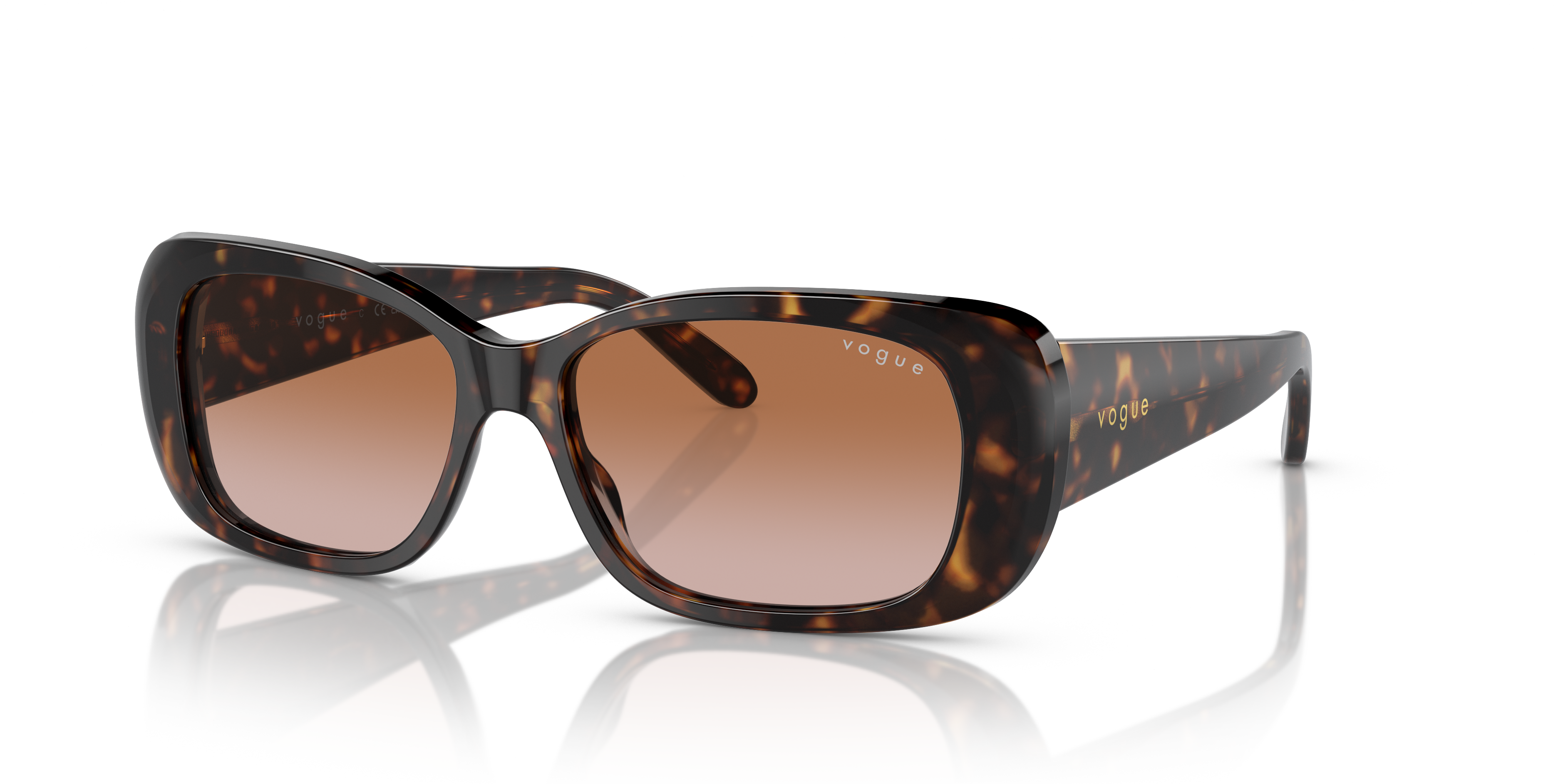 VO2606S Dunkelhavana AcetatSunglass Frames von B24, Dreiviertelansicht