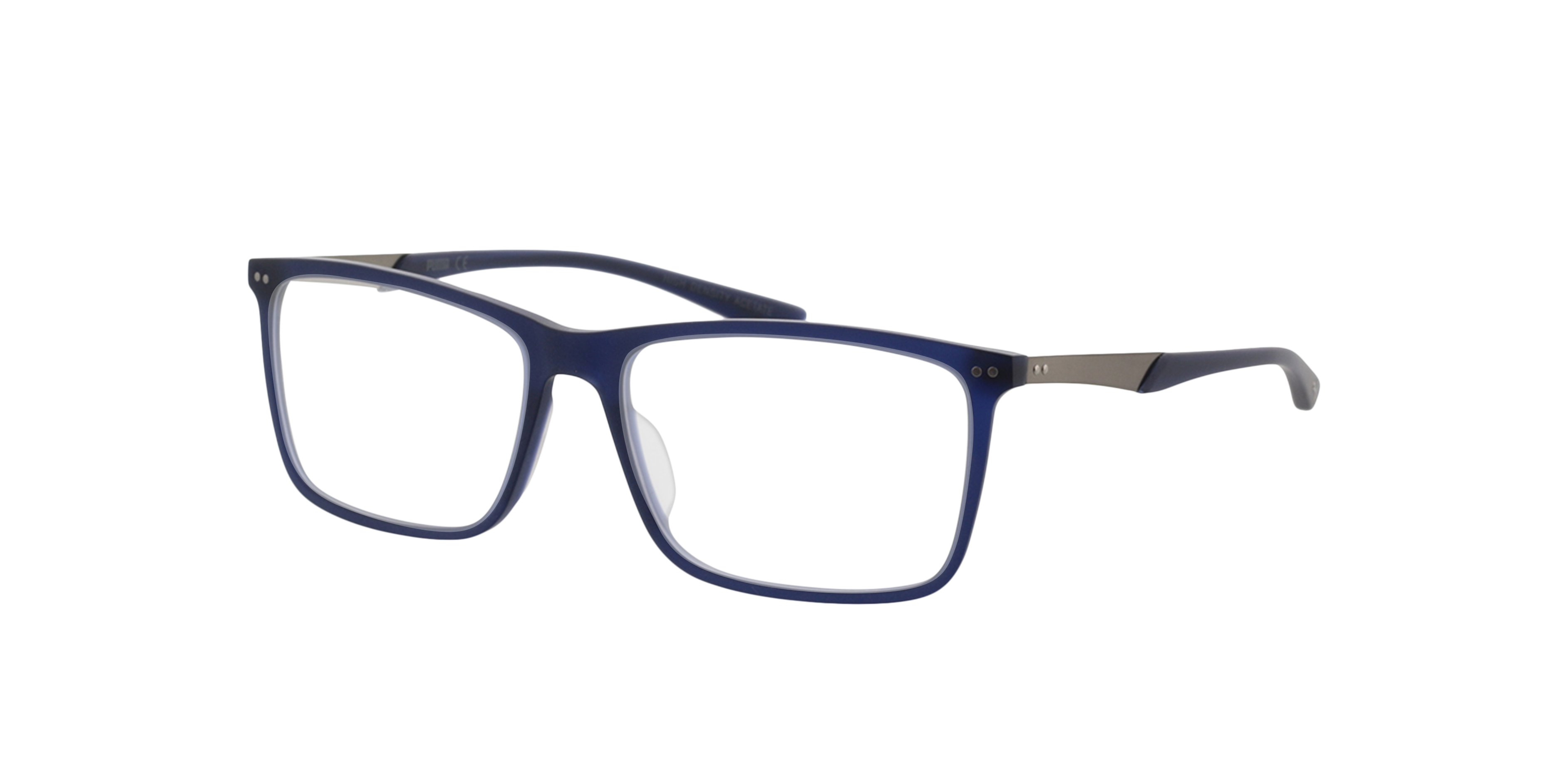 PU0096O Blauw AcetaatEyeglass Frames van B24, Hoekweergave