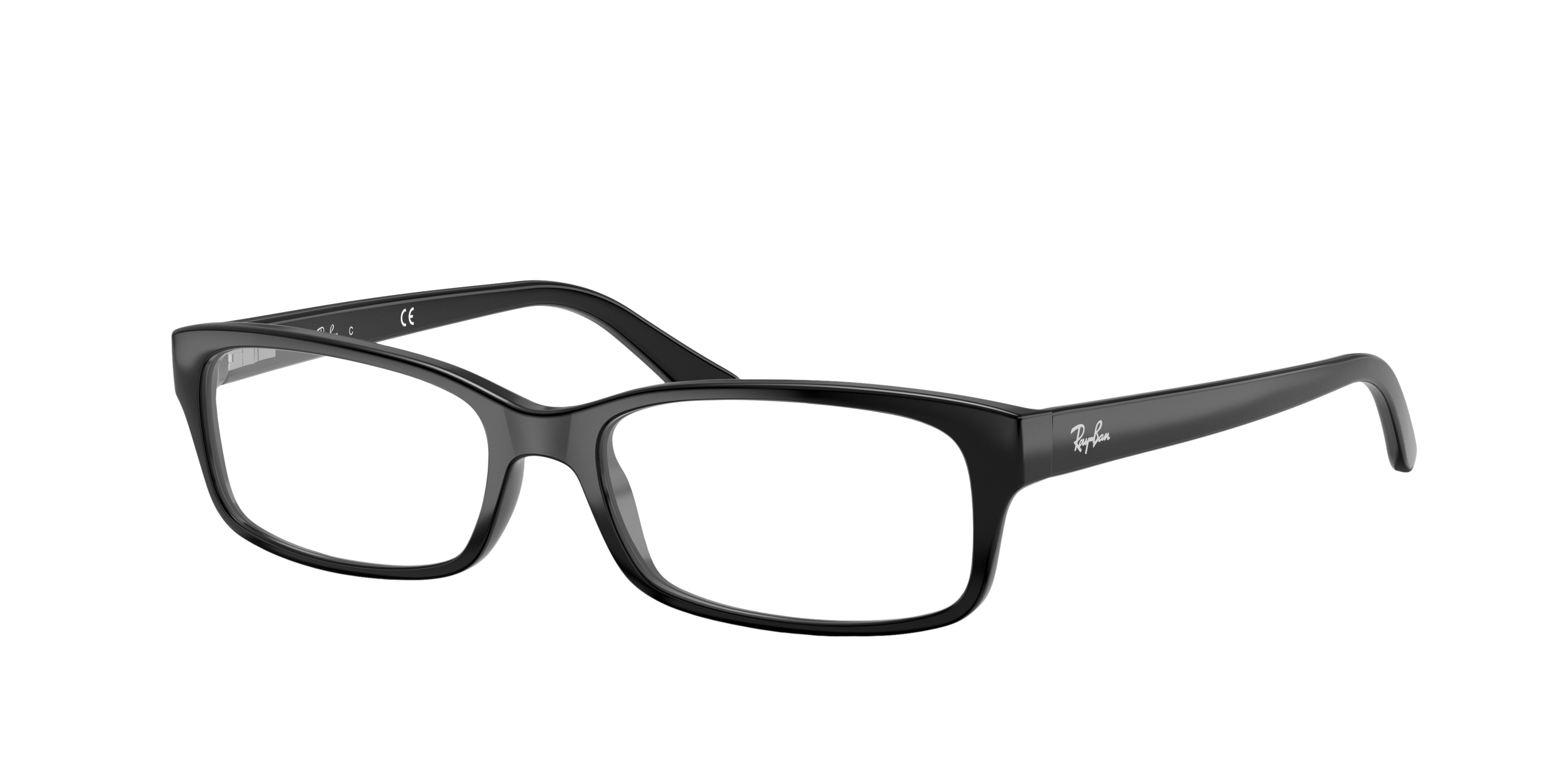 RB5187 Zwart AcetaatEyeglass Frames van B24, Hoekweergave