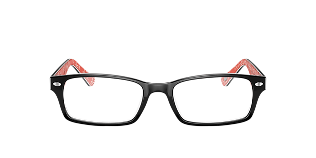 RB5206 Schwarz auf Rot AcetatEyeglass Frames von B24, Vorderansicht